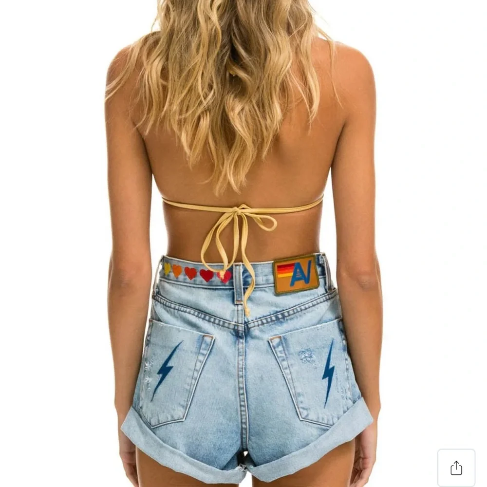 Aviator Nation Light Blue Denim Shorts - Picture 4 of 5